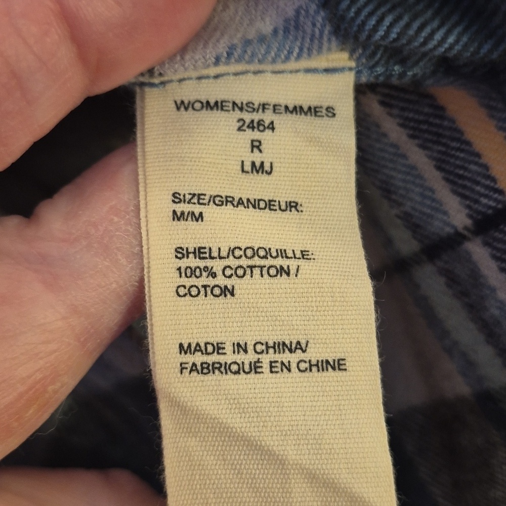NWT Woolrich Pemberton Plaid Flannel Shirt - Women's Size Medium Gray Pink - Picture 8 of 9